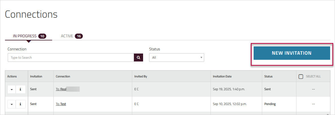 Connection Invitation Pending